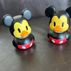 Disney Mickey Mouse Rubber Toy Set - Black and Yellow Hard Set